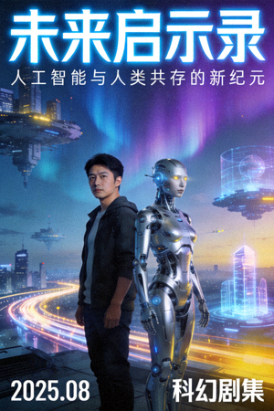 科幻剧《未来启示录》海报 - 描绘人工智能与人类共存未来世界的科幻故事